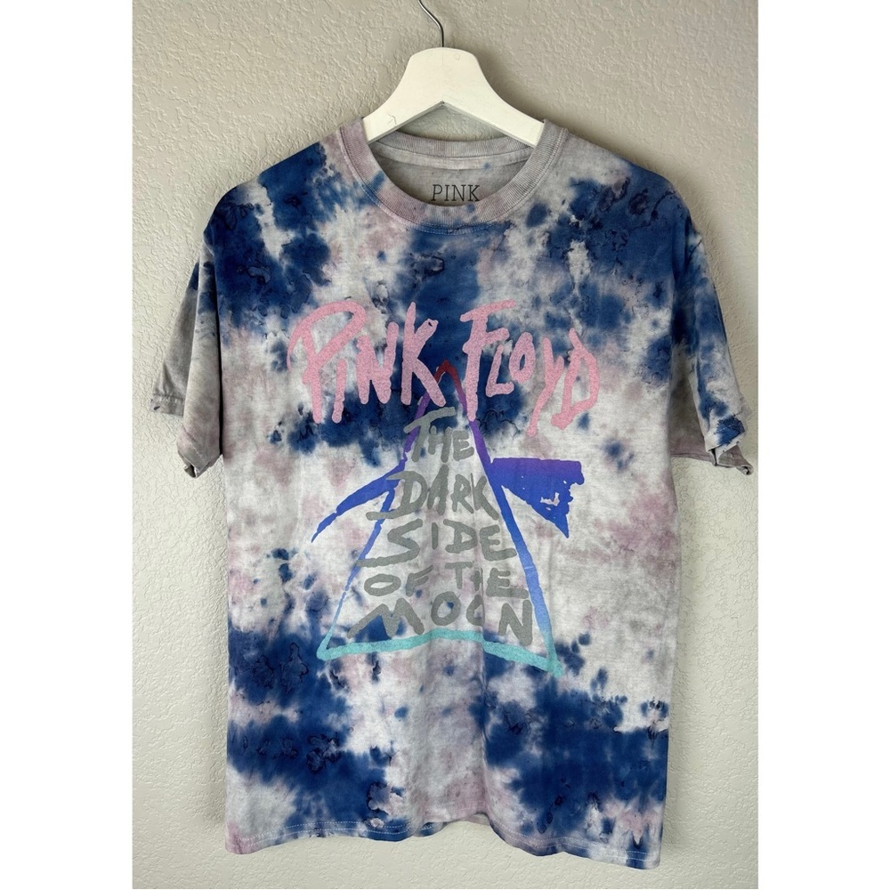 Pink Floyd The Dark Side Of The Moon Purple Tie Dye Short Sleeve Shirt,Medium